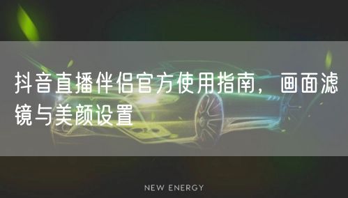 抖音直播伴侣官方使用指南，画面滤镜与美颜