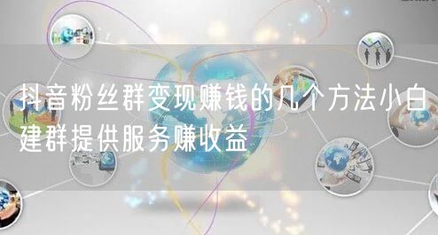 抖音粉丝群变现赚钱的几个方法小白建群提供
