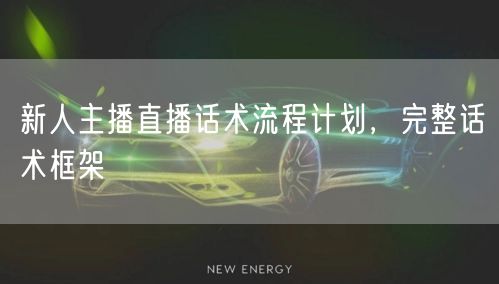 新人主播直播话术流程计划，完整话术框架