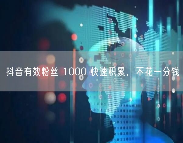 抖音有效粉丝 1000 快速积累，不花一