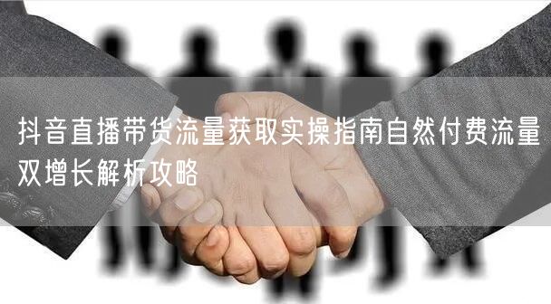 抖音直播带货流量获取实操指南自然付费流量