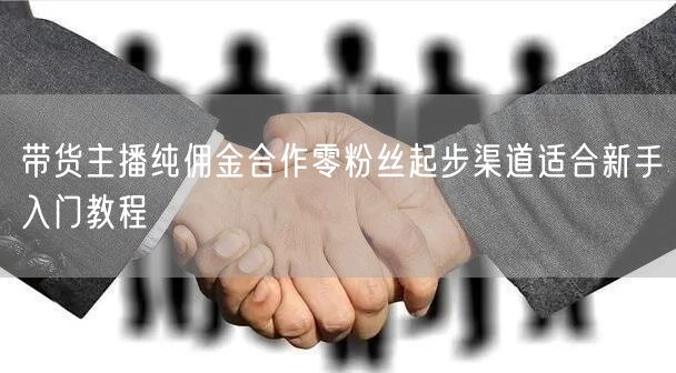 带货主播纯佣金合作零粉丝起步渠道适合新手