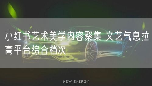 小红书艺术美学内容聚集 文艺气息拉高平台