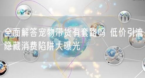 全面解答宠物带货有套路吗 低价引流隐藏消