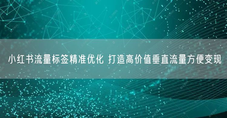 小红书流量标签精准优化 打造高价值垂直流