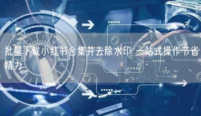批量下载小红书合集并去除水印 一站式操作