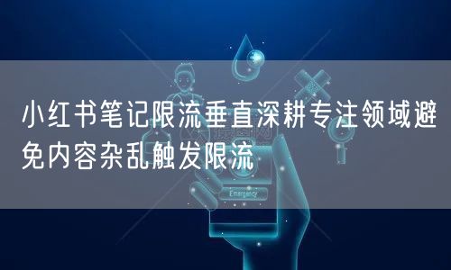 小红书笔记限流垂直深耕专注领域避免内容杂