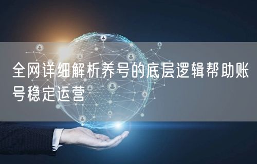 全网详细解析养号的底层逻辑帮助账号稳定运