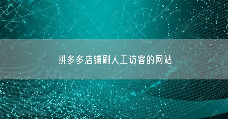 拼多多店铺刷人工访客的网站