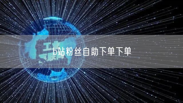 b站粉丝自助下单下单